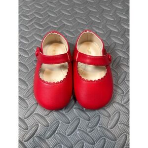 Phiramin Kids Red Mary Jane Scalloped Dress Shoes Size 130 13cm US 6 Toddler